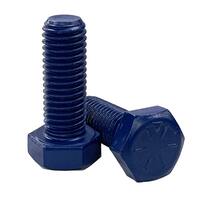 1-1/8"-7 X 3-1/2" Hex Cap Screw, Grade 8 (SAE J429), Coarse, Teflon (Xylan®) Blue